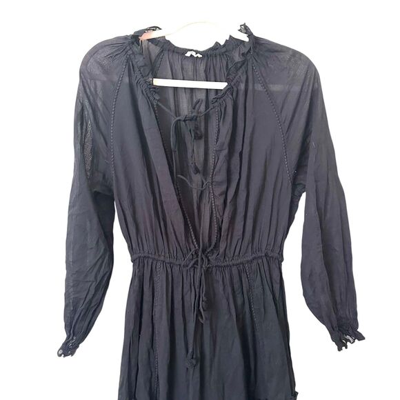 LA BOHÉME Tiered‎ Boho Maxi Dress Black Sz M/L - Picture 4 of 4